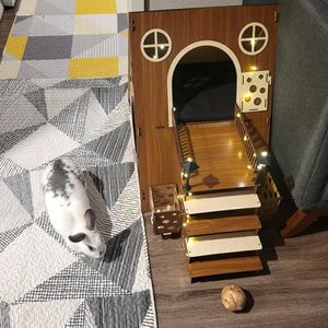 Grand château en bois moderne pour lapins, maison, enclos, cachette pour lapins, <span class=keywords><strong>habitat</strong></span> intérieur, <span class=keywords><strong>meubles</strong></span> - Product Image 6