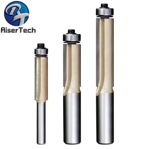 TCT Trimming Router <strong>Bits</strong> with Bearing 2 Flute Tungsten Carbide Straight <strong>End</strong> Mill for Wood Working - Product Image 2