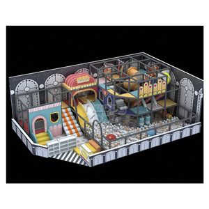 Attrezzature per parco giochi al coperto colorate per bambini-Area giochi commerciale personalizzabile con box e scivolo per centro commerciale/asilo - Product Image 2