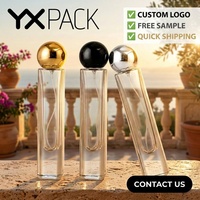 Vente en gros de flacons de parfum en verre de luxe vides, design de créateur, 30 ml, fond épais avec bouchon à bille et vaporisateur