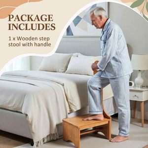 Wooden armrest footstool <b>for</b> home use, elderly assistance <b>stool</b>, <b>bathroom</b> sink, stair <b>stool</b>, children's washbasin <b>stool</b>, - Product Image 3