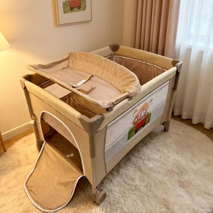 Cuna de Metal Plegable Portátil para Bebé, Cama para Bebé con Protección Anticaídas, Mesa para Cambiar Pañales - Product Image 3