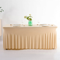 Vente en gros de couverture et jupe de table de cocktail noire en spandex extensible de 6 pieds tissu tissé pour banquet et événement de mariage pour les salons en plein air et les salons professionnels