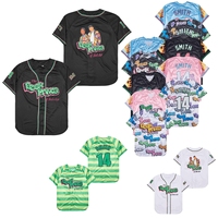 Jersey Baseball Bordir Sublimasi Jahitan Fashion Street Custom Pakaian Olahraga OEM Black Smith Pria Remaja Kaos Softball