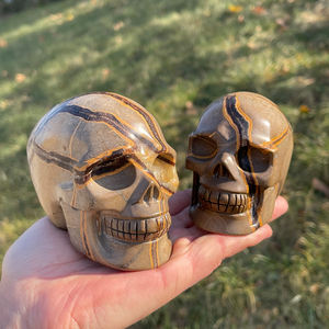 Escultura de Crânio de Cristal de Pedra Natural para Cura, 4 Polegadas, Escultura de Cristal Septarian para Decoração - Product Image 1
