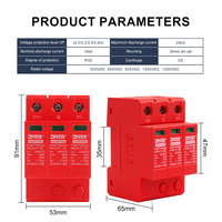 DIY GO 3P PV SPD DC 1000V 1200V 10kA~-20kA 20KA~40KA 40KA~60KA Parafoudre domestique de protection contre les surtensions basse tension