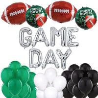 Kit de ballons sportifs en forme d'arche, thème floral mondial, blanc, vert, noir, orange, ballons en latex et en aluminium, décoration pour fête de football et de basketball
