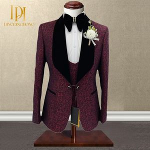 Erkek üç parçalı rahat ana takım elbise fermuar basit tarzı iş pantolon erkek takım elbise - Product Image 1