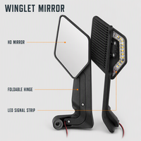 Rétroviseur universel en alliage d'aluminium pour moto/trottinette électrique avec clignotant LED, rétroviseur latéral réglable, nouveau style amélioré