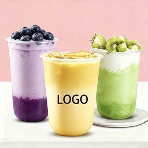Offre Spéciale – Gobelets en Plastique PP Biodégradables et Écologiques, Qualité Alimentaire, à Fond Transparent en Forme de U, avec Couvercles, Personnalisables avec Logo, 14oz et 16oz - Product Image 2