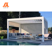 Pergola moderne en aluminium avec toit à lames Pergola bioclimatique Gazebo extérieur motorisé étanche avec cadre métallique pour pare-soleil