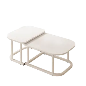 Novo design de mesas de centro de madeira modernas quadradas pequenas e extensíveis
