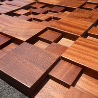 Panneaux muraux acoustiques Akupanel Panneau extérieur à lattes en bois Façade en noyer Grille décorative Panneaux de bois intérieurs