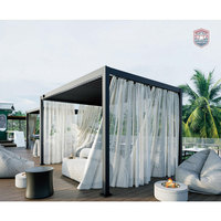 Pérgola de Aluminio de Lujo con Techo de Lamas Impermeables, Gazebo Eléctrico con Lamas Ajustables, Pérgola Bioclimática de Aluminio para Jardín