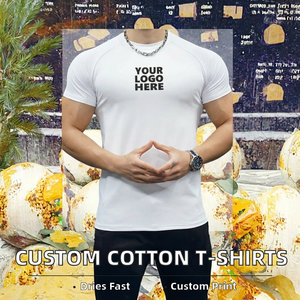 Camiseta Casual Blanca al por Mayor, Personalizable, de Spandex/Poliéster Ecológico, Manga Corta, con Logotipo Impreso, para Eventos, Cuello Redondo, para Hombre, en Blanco y Negro - Product Image 2
