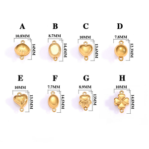 18K Gold Plated Stainless Steel Round Oval Ingot Pearl <strong>Plug</strong> Buckle Connectors for DIY Bracelet Necklace <strong>Chain</strong> - Product Image 2