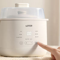 Panci Masak Listrik Pintar 1L untuk Rumah Tangga, Laris Manis, Kontrol Timer Digital, Pengukus Telur, Slow Cooker