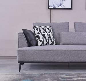 Cómodo juego de sofá de tela en forma de <span class=keywords><strong>L</strong></span> gris resistente a la suciedad, sofá Modular seccional para sala de estar para interior con tela moderna - Product Image 5