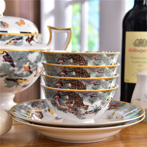 Wholesale Luxury Porcelain <b>Dinnerware</b> <b>Set</b> 60pcs Bone China Dish <b>Sets</b> with Animal Pattern Designer Ceramic <b>Dinnerware</b> on Sale - Product Image 3