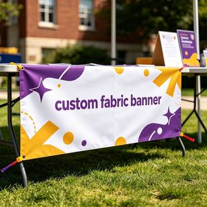 Bandera de Tela de Poliéster sin Arrugas, Impresión Digital Personalizada a Todo Color, Duradera, Impermeable, Publicidad Colgante con Bolsillos para Postes - Product Image 1