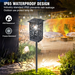 Lampe solaire LED pliable pour jardin, lumière blanche en forme de cœur, lampe de sol décorative pour patio et cour - Product Image 3
