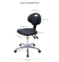 Chaise de laboratoire ESD M13 à double réglage de la hauteur du dossier, antistatique, ergonomique, en mousse de polyuréthane, roulettes pivotantes à 360°, moderne, pour école/atelier