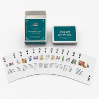 Cartes à Jouer Personnalisées Premium KJ Éducation Santé - 66 Règles d'Alphabetisation Santé Professionnelles en Papier Violet de Qualité Supérieure, Boîte Familiale en Carton