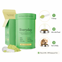 Poudre multivitaminée pour chien, complément alimentaire pour la santé canine, mobilité, digestion, immunité, santé de la peau et du pelage, vieillissement sain, saveur bacon et citrouille, 216g