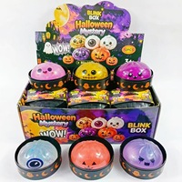 Jouet Squishy TPR 8,5 cm à paillettes dorées, expressions amusantes, anti-stress, rebondissant, boîte mystère, petit format, pour Halloween transfrontalier