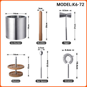 Oluşturma fabrika özel lüks markalaşma 1.3L yuvarlak paslanmaz çelik 304 Metal buz kovası ile Bar gereçleri seti - Product Image 2