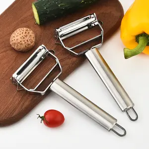 Gadgets 2024 nueva llegada herramientas de cocina inteligentes pequeño portátil multifuncional de acero inoxidable pelador de patatas para frutas y verduras