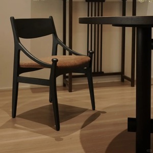 <b>Dining</b> <b>Chair</b> Solid Wood Upholstered Seat Retro Design French Style Minimalist Home Use - Product Image 4