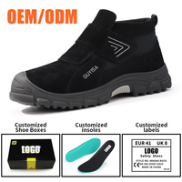 Bottes de sécurité GUYISA en acier, noires, ignifuges, anti-écrasement et anti-perforation, pour soudeurs