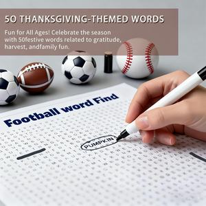 โปสเตอร์เกมค้นหาคำศัพท์ฟุตบอลซูเปอร์โบวล์ปี 2026 ขนาดใหญ่พิเศษ - เกมติดผนังขนาดยักษ์พร้อมคำศัพท์เกี่ยวกับกริดริออน 50 คำ เหมาะสำหรับงานปาร์ตี้ครอบครัว - Product Image 4