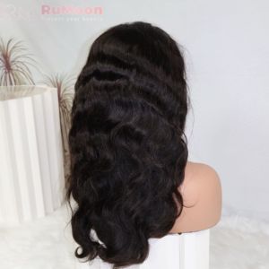 <span class=keywords><strong>Perruque</strong></span> de Cheveux Humains Indiens Couleur Naturelle, Dentelle Frontale 250 Densité 100% Cheveux Humains, <span class=keywords><strong>Perruque</strong></span> Ondulée en Dentelle HD 13x4 - Product Image 4