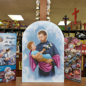 Католическая Религиозная Христианская арочная деревянная доска-Сан-Кайетано, недорогие христианские подарки с УФ-печатью, многоразовый Настольный Декор для дома - Product Image 3
