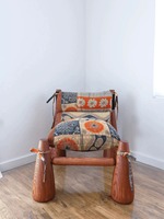Canapé et fauteuil en bois de style rétro nordique - Cadre en bois massif multicolore pour salon, balcon, hôtel et villa
