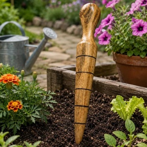 Outil de jardinage artisanal en <span class=keywords><strong>bois</strong></span>, piqueur de <span class=keywords><strong>jardin</strong></span> traditionnel pour la plantation de graines et de bulbes avec marquages de profondeur (8 pouces) - Product Image 5