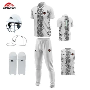 wholesale cricket white kits sublimation new desig custom cricket shirts with team name logo