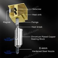 Kit de Hotend A1 Mini con Boquilla de Acero Endurecido de 0.2, 0.4, 0.6 y 0.8 mm para Bambu Lab A1 y A1 Mini