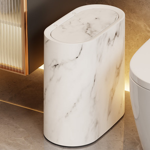Poubelle <span class=keywords><strong>en</strong></span> <span class=keywords><strong>plastique</strong></span> Modèle 0918 avec couvercle pop-up, grande capacité pour cuisine, salon, toilettes, usage domestique, poubelle sanitaire - Product Image 2