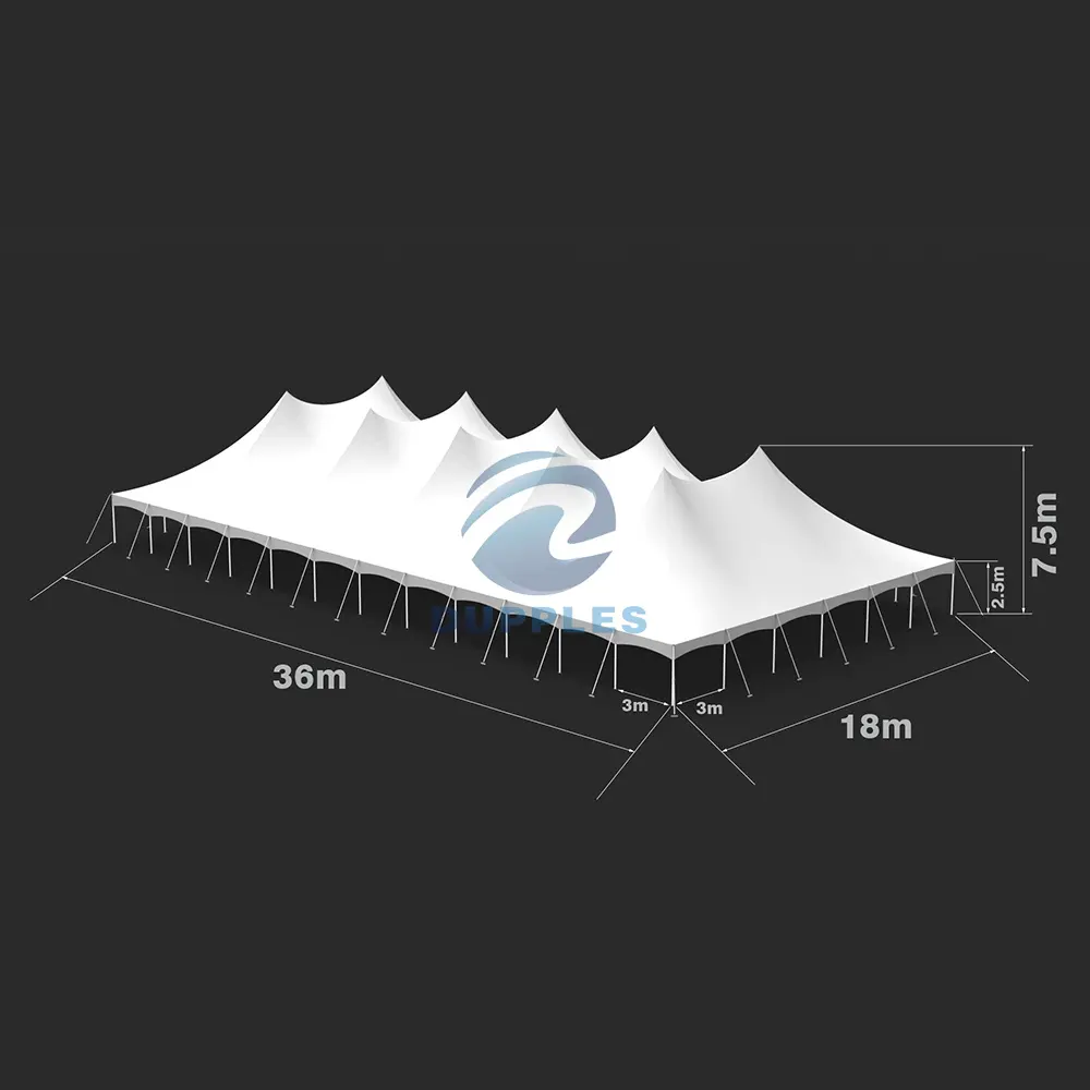 300 Seating Sperry Sailcloth Fire Waterproof Events Wedding Party Promotion Pole Inflatable Party Tent