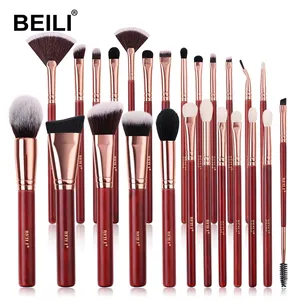 Beili Professionele Cosmetica Make Up Borstels Brochas Maquillaje 25 Wijn Rode Geit Pony Haar Kleurrijke Make-Up Borstel Set Groothandel