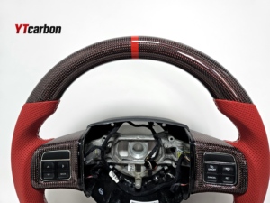 YTcarbon pour chargeur Challenger Durango Avenger Dart Journey RT SRT accessoires de voiture <span class=keywords><strong>volant</strong></span> en Fiber de carbone véritable personnalisé - Product Image 3