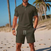 Ensemble Polo et Short Décontracté Sportif d'Été pour Homme – Nouvelle Collection Slim à Manches Courtes avec Motif Uni