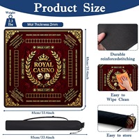 Tapis de Mahjong américain Royal Casino de 33,4 pouces avec grille de jeu, antidérapant, en caoutchouc, réduction du bruit, avec sac