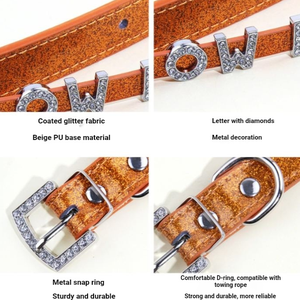 Collar <span class=keywords><strong>de</strong></span> Perro <span class=keywords><strong>de</strong></span> PU Suave y Lujoso con Decoración <span class=keywords><strong>de</strong></span> Bufanda, Hebilla <span class=keywords><strong>de</strong></span> Liberación Rápida, Ajustable y Duradero <span class=keywords><strong>para</strong></span> <span class=keywords><strong>Perros</strong></span> y Gatos - Product Image 6
