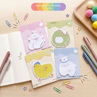 Blocs-notes adhésifs en forme d'animaux de dessin animé, style Instagram, pour étudiants et bureau, mémo/message, papier mignon, fabriqué en Chine, modèle