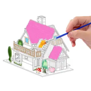 Newest Design 12 Gift Boxes Famous Buildings Houses Aircraft Vehicles Tank Toys Children's Painting 3D paper Puzzle Models