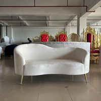 Sofá Curvo de Lujo para Bodas, Tapizado en Terciopelo, Asientos para Eventos, Recepciones, Banquetes, Uso Comercial